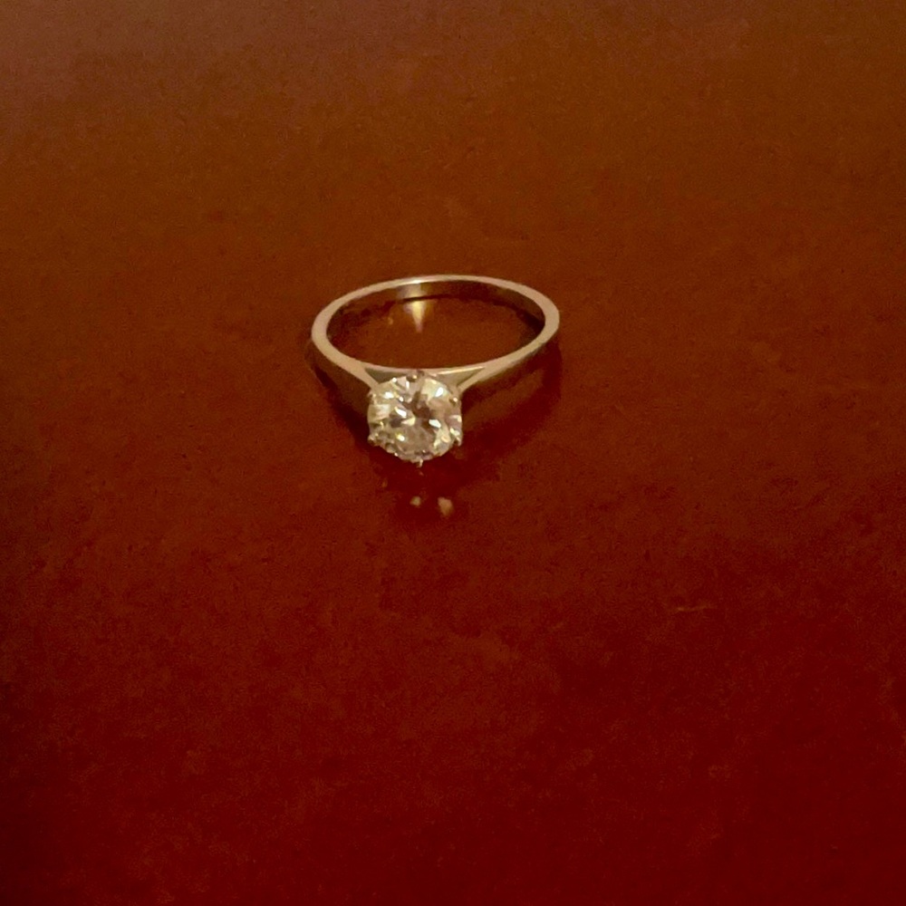 10k Solid White Gold 1ct Moissanite Ring